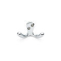 Alexander & Wilks Victorian Double Robe Hook in a polished chrome finish, featuring two curved arms for hanging items, designed with a smooth surface and visible mounting holes.