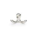 Alexander & Wilks Victorian Double Robe Hook in polished chrome, featuring two curved hooks for hanging items. The design includes two mounting holes for secure installation.