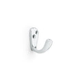 Alexander & Wilks Victorian Single Robe Hook in polished chrome finish, featuring a simple design with one curved hook and two mounting holes for easy installation.