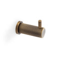 Brunel Knurled Coat Hook Antique Brass Love Handles uk