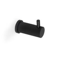 Alexander & Wilks Brunel Reeded Coat Hook in matte black, featuring a cylindrical design with a ribbed texture and a small protruding hook for hanging items.