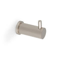 Alexander & Wilks Brunel Reeded Coat Hook in brushed nickel, featuring a cylindrical design with a round base and a vertical hook, emphasizing ribbed texture on the main body.