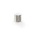 Alexander & Wilks Brunel Knurled Cupboard Knob in a polished silver finish, featuring a knurled texture on the sides for grip. This cylindrical knob is designed for easy use and adds a modern touch to cabinetry.