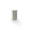 Alexander & Wilks Brunel Knurled Cupboard Knob in polished silver finish, featuring a textured knurled pattern and a smooth top surface, designed for cabinetry and storage solutions.
