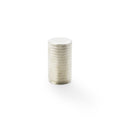 Alexander & Wilks Brunel Knurled Cupboard Knob in a metallic finish, featuring a cylindrical shape with a knurled texture along the surface and a smooth top.