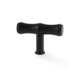 Alexander & Wilks Crispin Bamboo T-Bar Cupboard Knob in black, featuring a T-shaped design with a smooth finish and a sturdy base for easy grip.