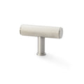 Crispin Reeded T-Bar Cupboard Knob Satin Nickel 55mm Love Handles uk