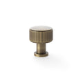 Lucia Reeded Cupboard Knob Antique Brass 29mm