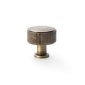 Lucia Reeded Cupboard Knob Antique Brass 35mm