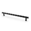 Alexander & Wilks Crispin Bamboo T-Bar Cupboard Pull Handle in matte black, featuring a textured bamboo-inspired design with two mounting posts for easy installation.