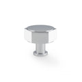 Alexander & Wilks Vesper Hex Cabinet Knob in a polished chrome finish, featuring a geometric hexagonal shape and a central round top.