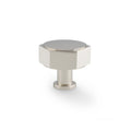 Alexander & Wilks Vesper Hex Cabinet Knob in polished nickel, featuring a hexagonal shape with a round base. The knob has a smooth surface and is designed for cabinet or drawer installations.