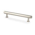 Alexander & Wilks Vesper Hex T-Bar Cabinet Pull in brushed nickel, featuring a sleek, elongated bar design with two cylindrical mounting bases for easy installation.