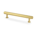 Alexander & Wilks Vesper Hex T-Bar Cabinet Pull in a brushed gold finish, featuring a sleek, elongated bar design with two rounded ends for installation on cabinets or drawers.