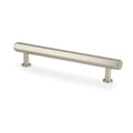 Alexander & Wilks Vesper Hex T-Bar Cabinet Pull in brushed nickel, featuring a sleek, elongated design with two cylindrical mounts for easy installation.
