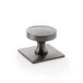 Alexander & Wilks Bullion Cupboard Knob on Square Backplate, featuring a round metallic knob mounted atop a square backplate, in a brushed finish for a modern look.