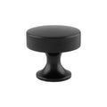 Alexander & Wilks Berlin Knurled Cupboard Knob in black, featuring a round top with a knurled texture and a sturdy base, designed for easy gripping and installation.