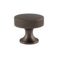 Alexander & Wilks Berlin Knurled Cupboard Knob in dark bronze finish, featuring a round top with a textured knurled surface and a rounded base for grip.