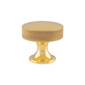 Alexander & Wilks Berlin Knurled Cupboard Knob in gold, featuring a round top with a textured surface and a sturdy base, suitable for cabinetry and furniture applications.