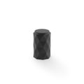 Alexander & Wilks Diamond Cut Cylinder Cabinet Knob in black, featuring a geometric diamond pattern design with a rounded top, suitable for enhancing cabinet or drawer aesthetics.