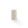 Alexander & Wilks Diamond Cut Cylinder Cabinet Knob featuring a faceted design in a neutral color. The knob is cylindrical in shape, providing a modern accent for cabinetry or furniture.