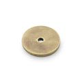 Alexander & Wilks Circular Backplate in a brass finish, featuring a round design with a central hole. The backplate has a smooth surface and a slightly aged appearance.