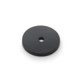 Alexander & Wilks Circular Backplate in black, featuring a simple round design with a central hole for mounting. The backplate has a smooth finish and a slight depth, suitable for various applications.