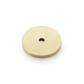 Alexander & Wilks Circular Backplate in a brushed brass finish, featuring a round design with a center hole for mounting. The backplate has a smooth surface and a clean, minimalist aesthetic.