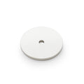 Alexander & Wilks Circular Backplate in a polished silver finish, featuring a flat round shape with a central hole, suitable for mounting applications.