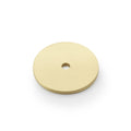 Alexander & Wilks Circular Backplate in a polished brass finish, featuring a round shape with a central hole for mounting.
