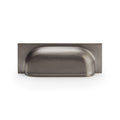 Alexander & Wilks Quantock Cup Handle in a brushed nickel finish, featuring a smooth, rounded design with a flat back for easy installation.