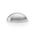 Alexander & Wilks Quieslade Cup Handle in a brushed stainless steel finish, featuring a smooth, curved design with a half-dome shape.