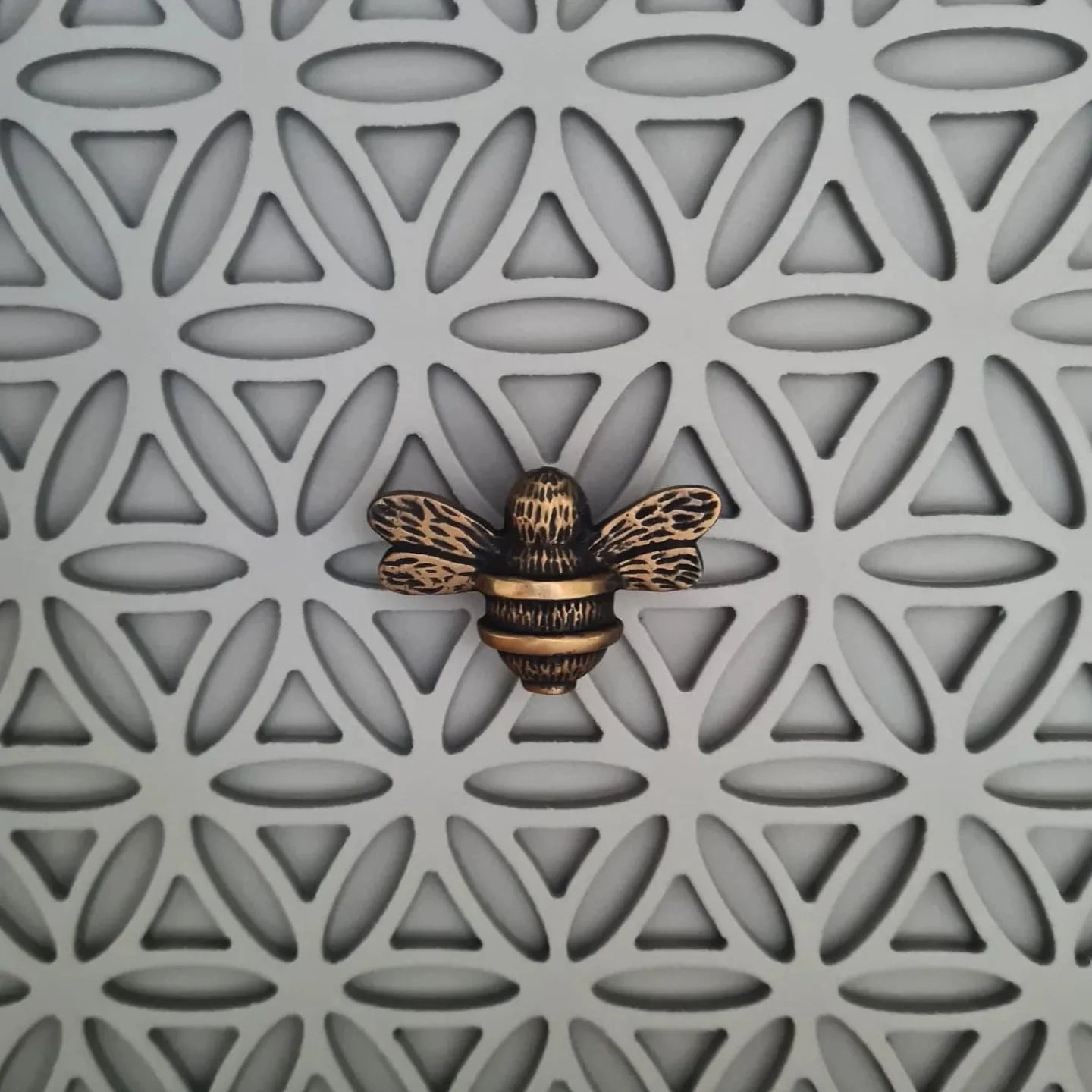 Brass Bee Drawer Cabinet Knob - Antique Brass Finish - Brass bee