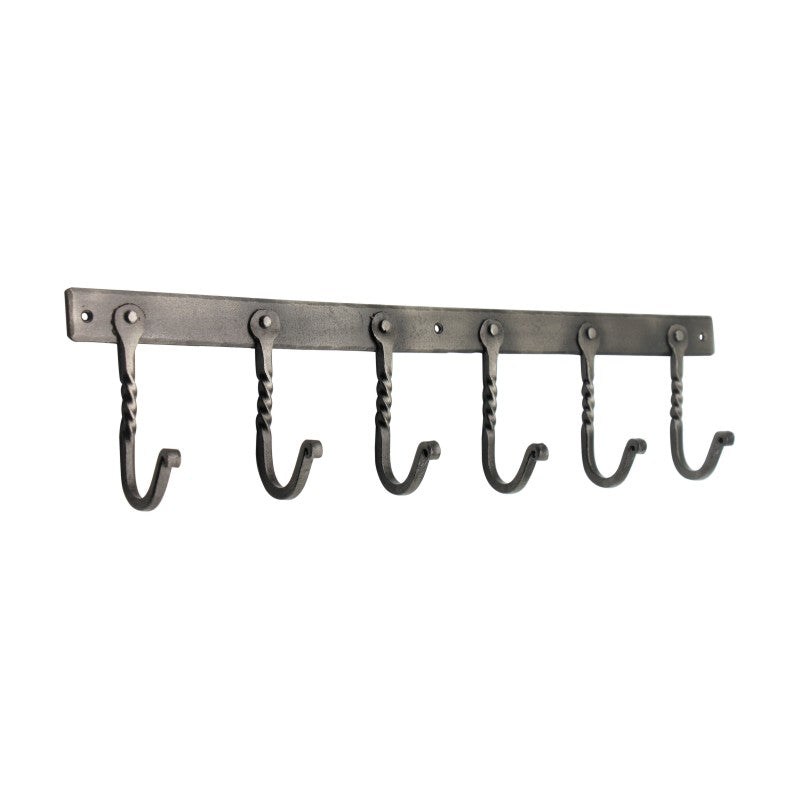 Iron coat hook twisted 6 leg