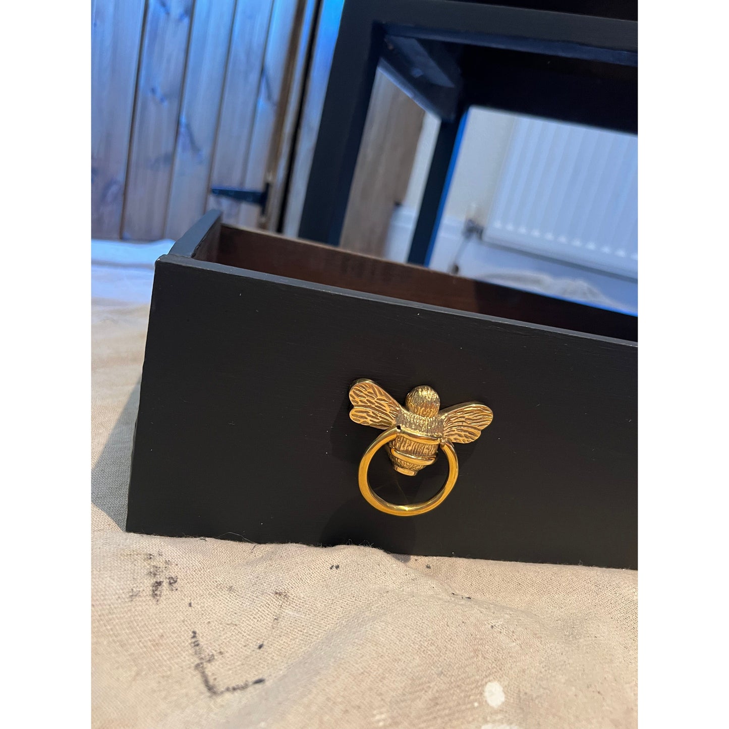 Brass Bee Ring Pull Cabinet Handle - Brass Finish - Brass bee