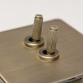 Brass Bee Antique Brass Knurled Switch — Single Dimmer