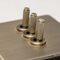 Brass Bee Antique Brass Knurled Switch — Single Dimmer