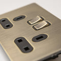 Brass Bee Antique Brass Knurled Switch — Single Dimmer