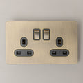 Brass Bee Antique Brass Knurled Switch — Single Dimmer