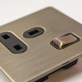 Brass Bee Antique Brass Knurled Switch — Single Dimmer