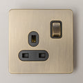 Brass Bee Antique Brass Knurled Switch — Single Dimmer