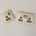 Brass Bee Antique Brass Knurled Switch — Single Dimmer