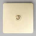 Satin Brass Switches and Sockets - Straight Knurled Design