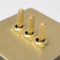 Satin Brass Switches and Sockets - Straight Knurled Design