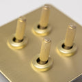 Satin Brass Switches and Sockets - Straight Knurled Design