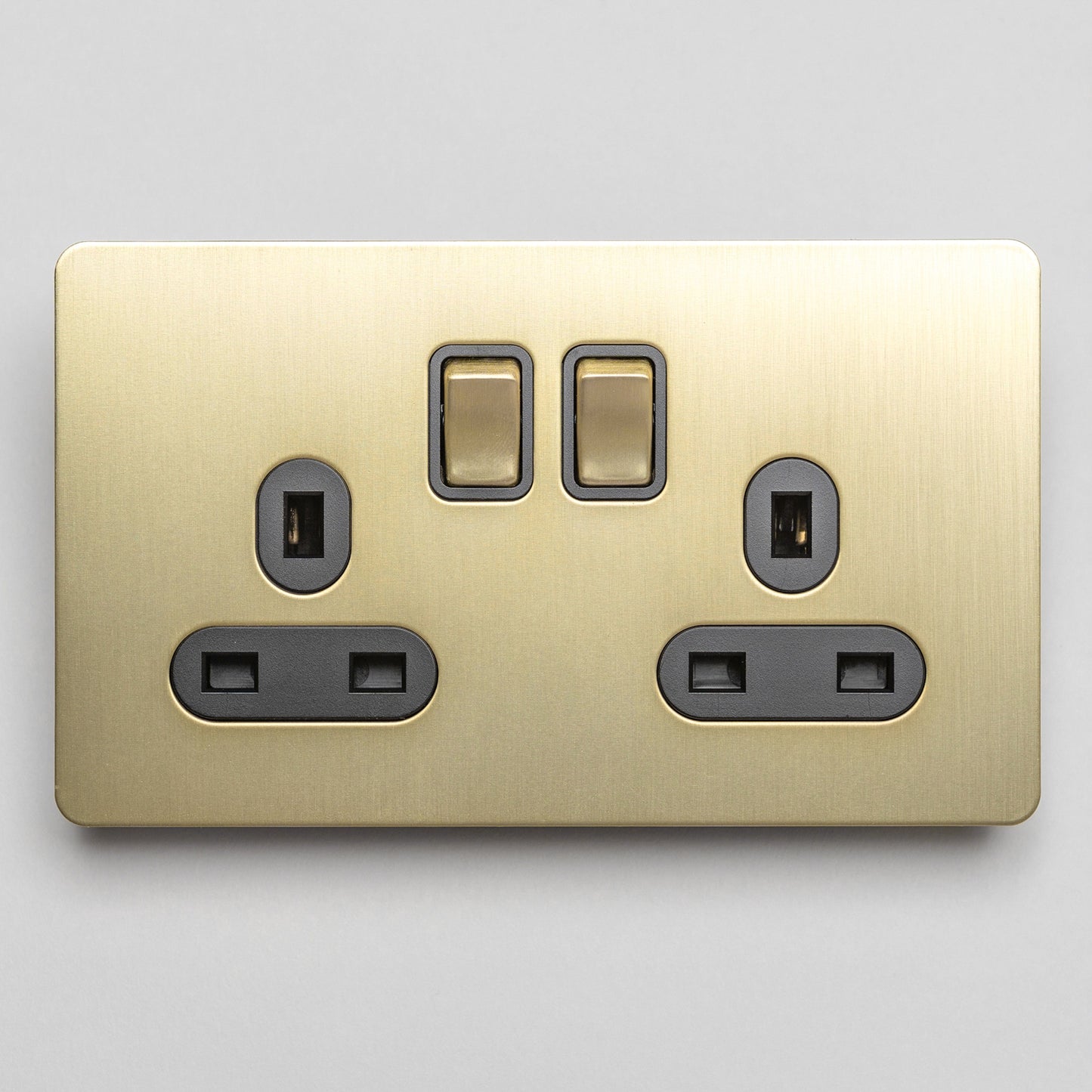 Satin Brass Switches and Sockets - J Series