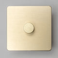 Satin Brass Switches and Sockets - Straight Knurled Design
