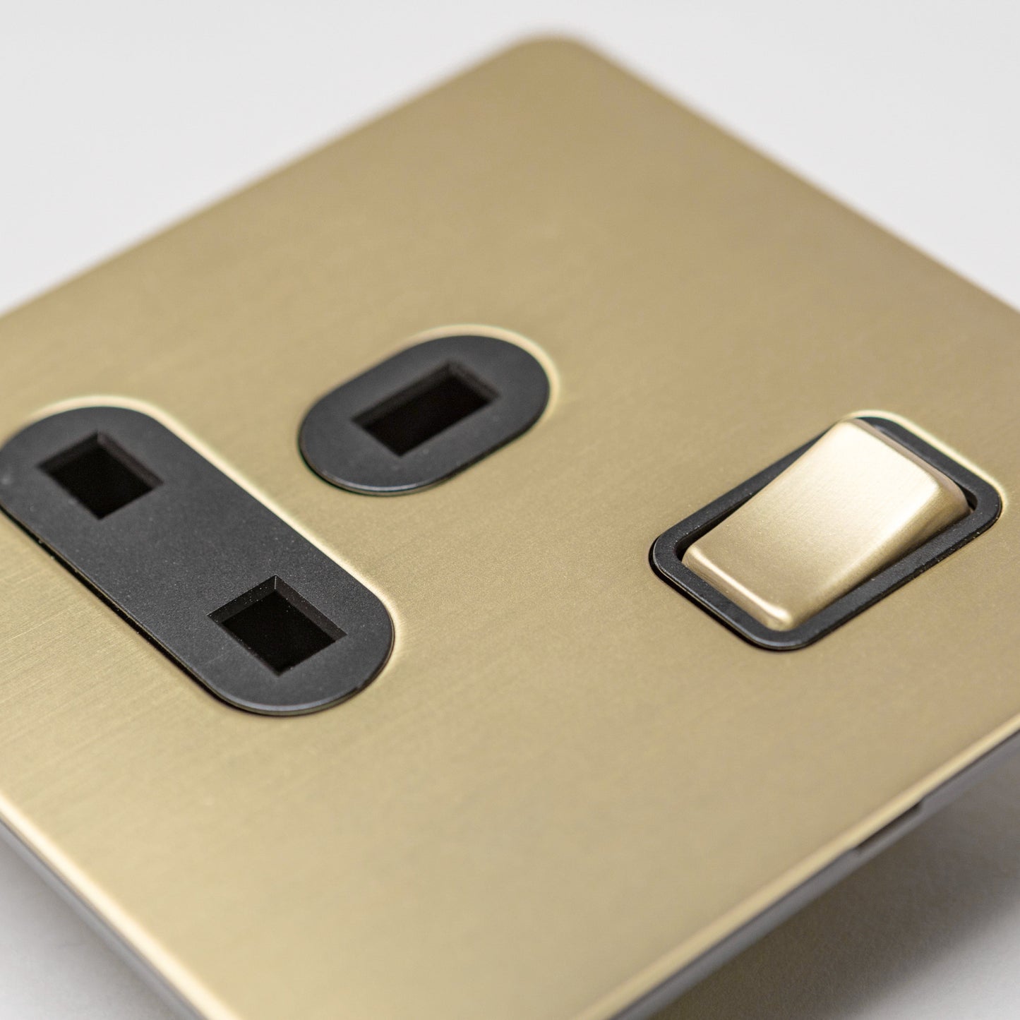 Satin Brass Switches and Sockets - J Series