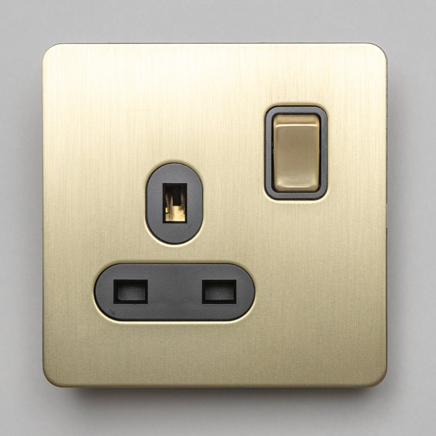 Satin Brass Switches and Sockets - J Series