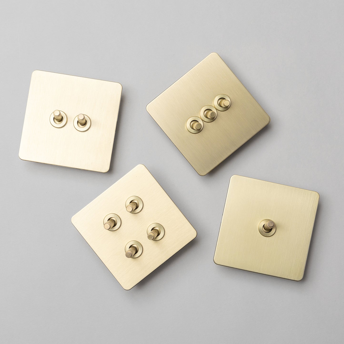 Satin Brass Switches and Sockets - J Series